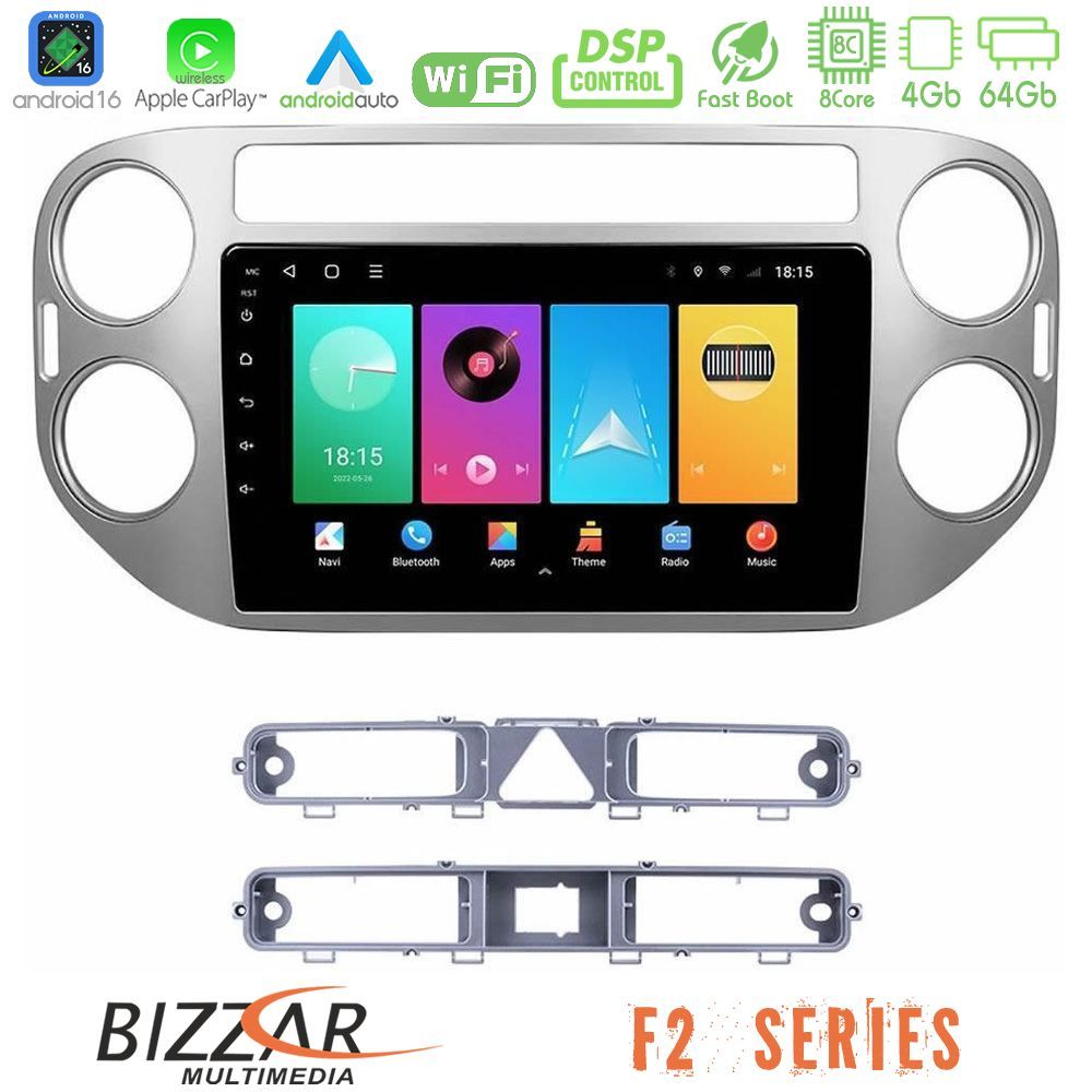 bizzar_f2_vw0083 Bizzar F2 Series 8Core Android16 4+64GB VW Tiguan Navigation Multimedia Tablet 9" - Image 1