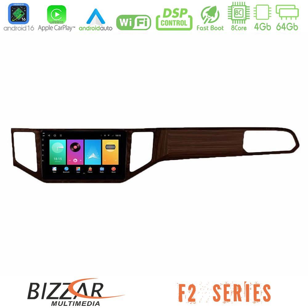 bizzar_f2_vw0135br Bizzar F2 Series 8Core Android16 4+64GB VW Sportsvan 2014-2020 Navigation Multimedia Tablet 9" (Ξύλινη απόχρωση) - Image 1