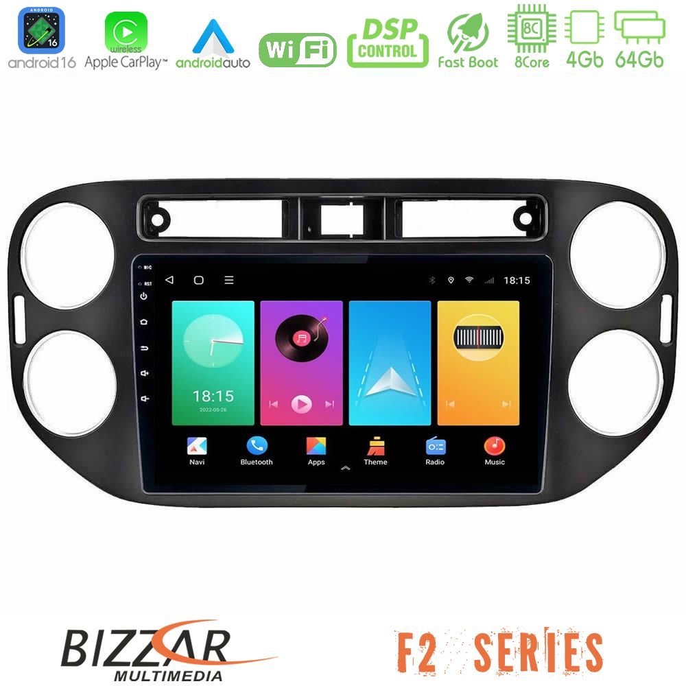 bizzar_f2_vw0639 Bizzar F2 Series 8Core Android16 4+64GB VW Tiguan Navigation Multimedia Tablet 9" (23mm alarm button) - Image 1