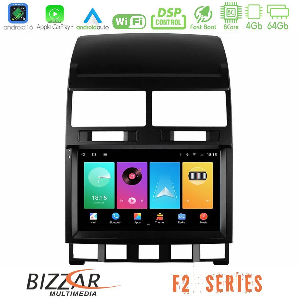 bizzar_f2_vw0849 Bizzar F2 Series 8Core Android16 4+64GB VW Touareg 2002 – 2010 Navigation Multimedia Tablet 9" - Image 1