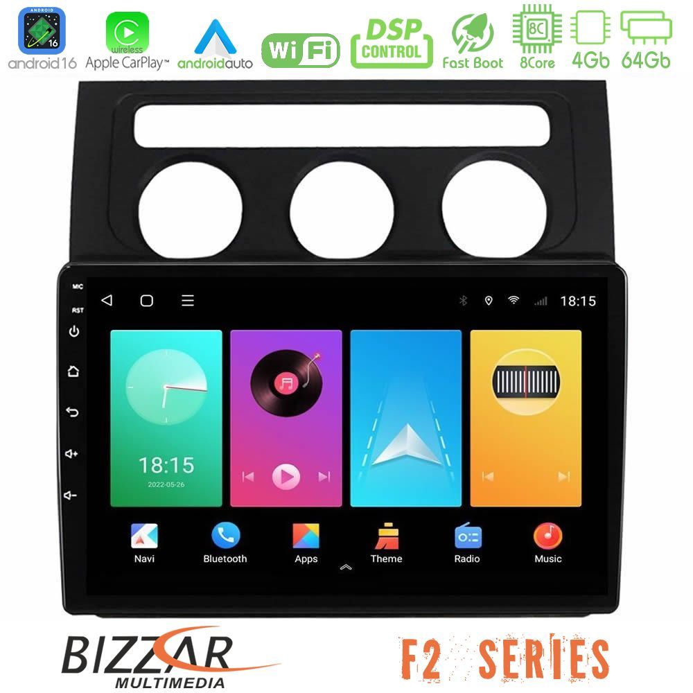 bizzar_f2_vw1001 Bizzar F2 Series 8Core Android16 4+64GB VW Touran 2003-2011 Navigation Multimedia Tablet 10" - Image 1