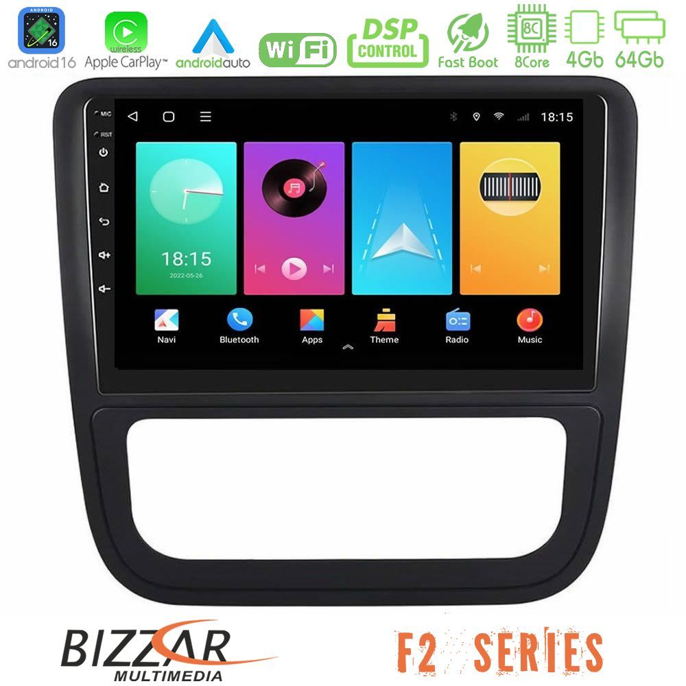 bizzar_f2_vw1228 Bizzar F2 Series 8Core Android16 4+64GB VW Scirocco 2008-2014 Navigation Multimedia Tablet 9" (Μαύρο Χρώμα) - Image 1