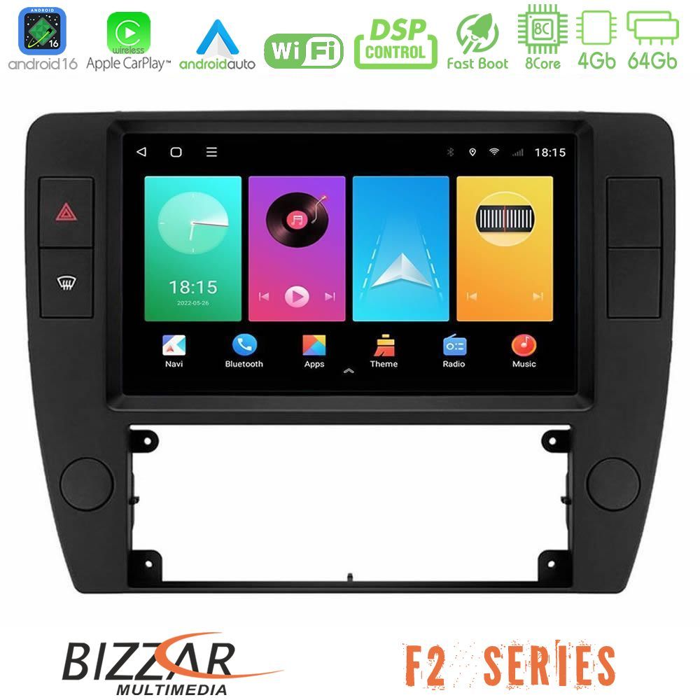 bizzar_f2_vw1370 Bizzar F2 Series 8Core Android16 4+64GB VW Passat B5 2001-2005 Navigation Multimedia Tablet 9" - Image 1