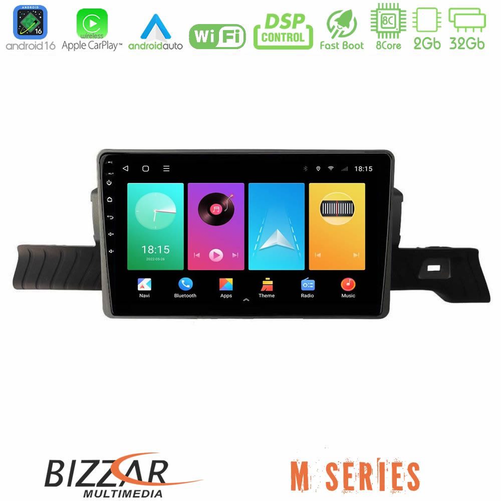 bizzar_m_ct2589 Bizzar M Series 8Core Android16 2+32GB Citroen C3 You 2025-> Navigation Multimedia Tablet 9" - Image 1