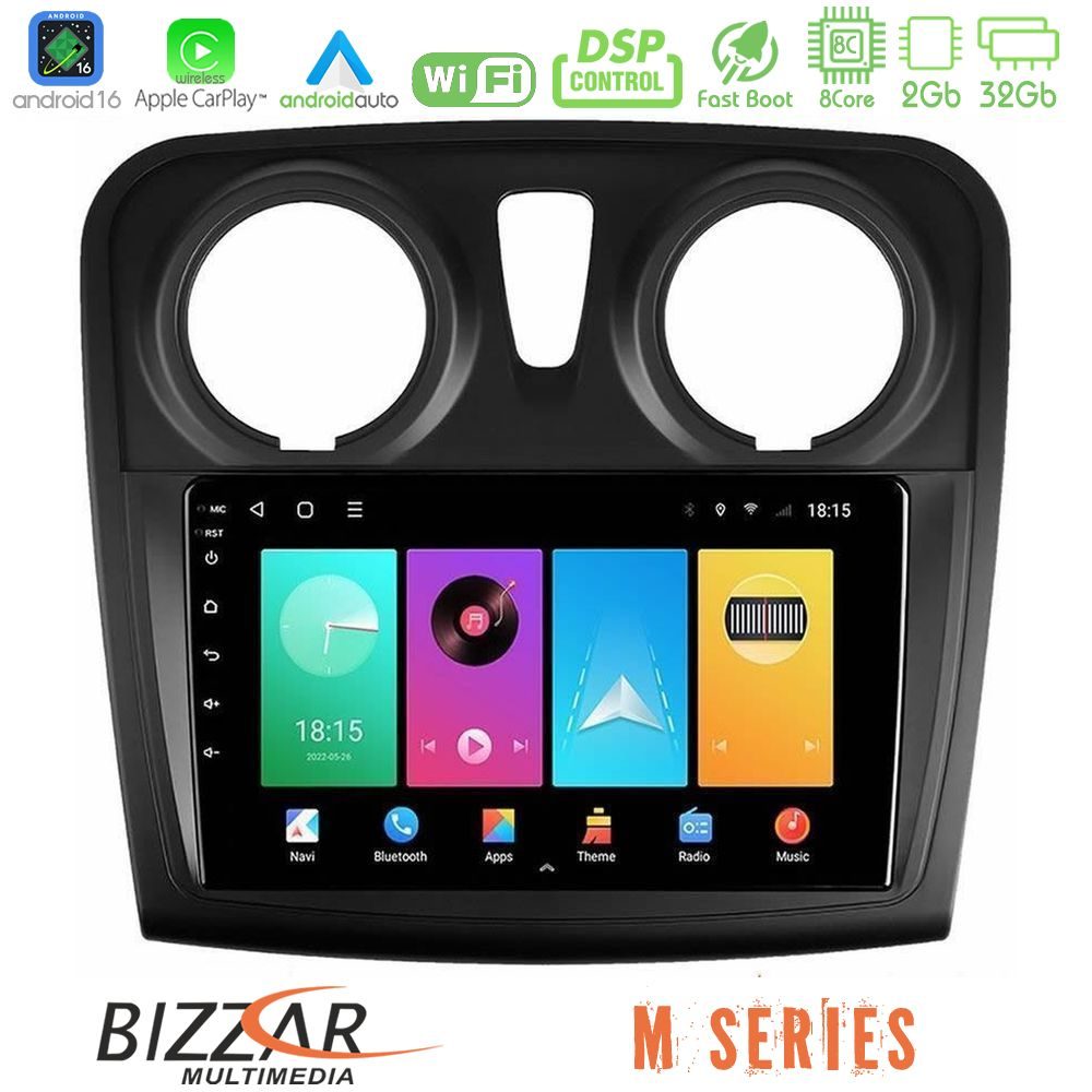 bizzar_m_dc0621 Bizzar M Series 8Core Android16 2+32GB Dacia Dokker 2014-2021 Navigation Multimedia Tablet 9" - Image 1