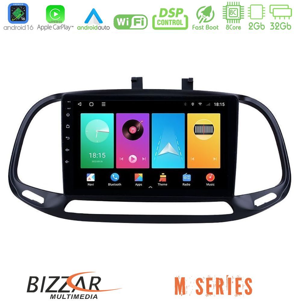bizzar_m_ft0909 Bizzar M Series 8Core Android16 2+32GB Fiat Doblo 2015-2022 Navigation Multimedia Tablet 9" - Image 1