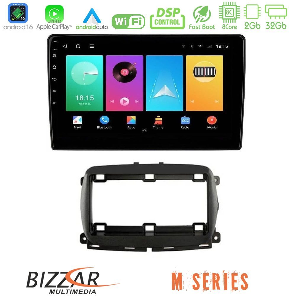 bizzar_m_ft1150 Bizzar M Series 8Core Android16 2+32GB Fiat 500 2016> Navigation Multimedia Tablet 9" - Image 1