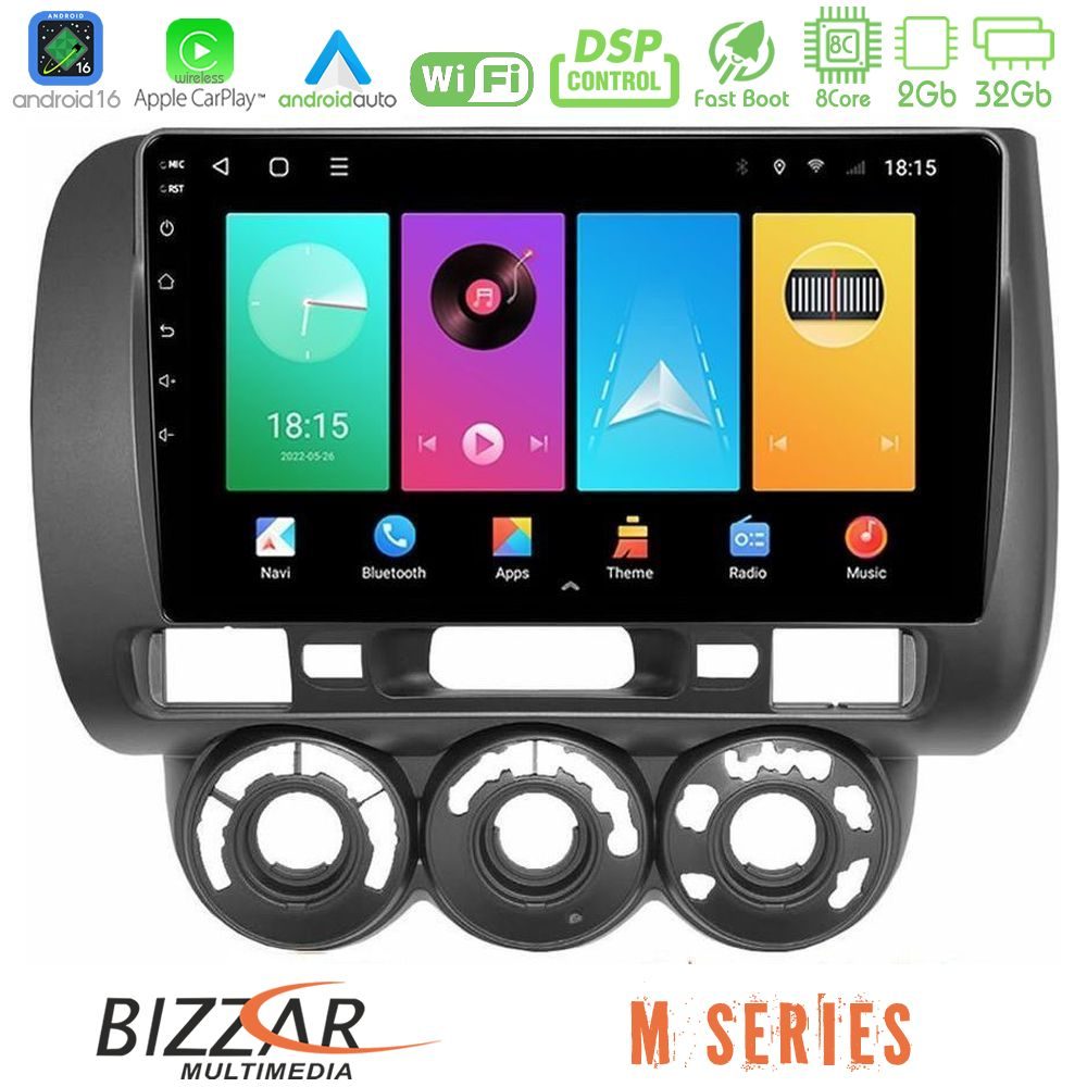 bizzar_m_hd0589 Bizzar M Series 8Core Android16 2+32GB Honda Jazz 2002-2008 (Manual A/C) Navigation Multimedia Tablet 9" - Image 1