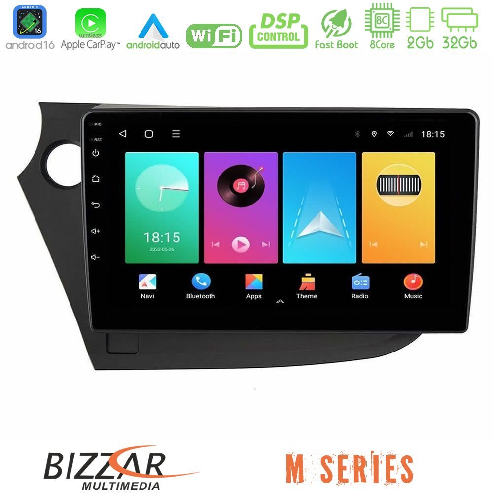 bizzar_m_hd0821 Bizzar M Series 8Core Android16 2+32GB Honda Insight 2009-2015 Navigation Multimedia Tablet 9" - Image 1
