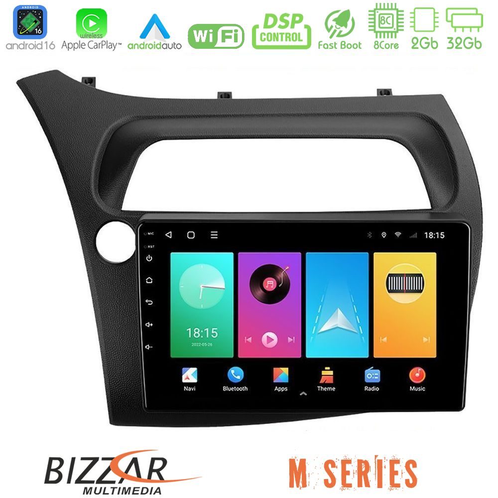 bizzar_m_hd0942 Bizzar M Series 8Core Android16 2+32GB Honda Civic Hatchback 2006-2011 Navigation Multimedia Tablet 9" - Image 1