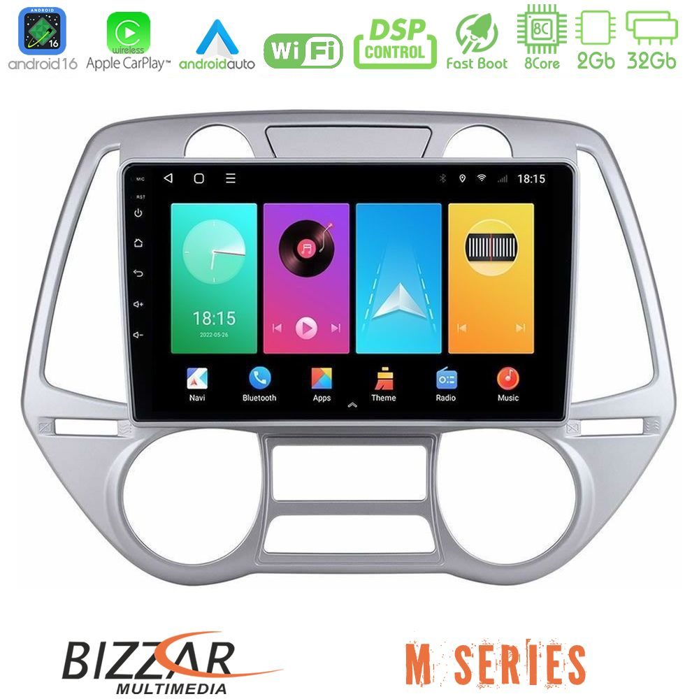 bizzar_m_hy0709 Bizzar M Series 8Core Android16 2+32GB Hyundai i20 2009-2012 Auto A/C Navigation Multimedia Tablet 9" - Image 1