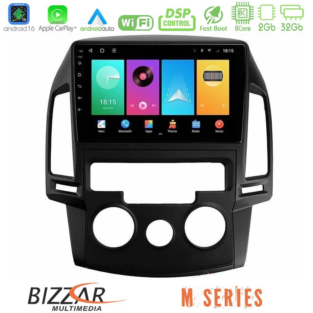 bizzar_m_hy0799 Bizzar M Series 8Core Android16 2+32GB Hyundai i30 2007-2012 Manual A/C Navigation Multimedia Tablet 9" - Image 1