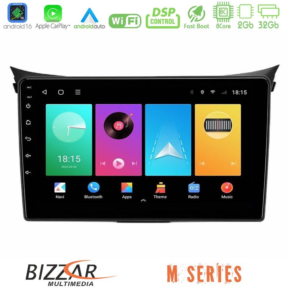 bizzar_m_hy0833 Bizzar M Series 8Core Android16 2+32GB Hyundai i30 2012-2017 Navigation Multimedia Tablet 9" - Image 1