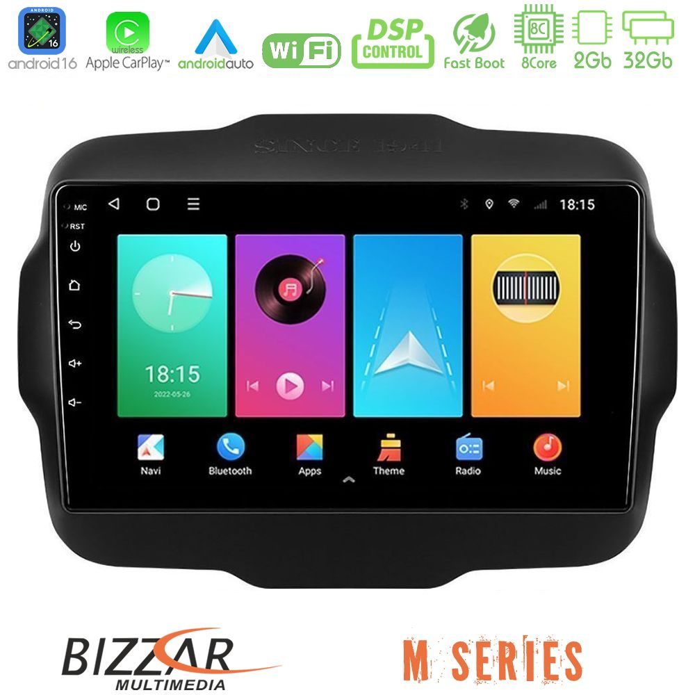 bizzar_m_jp134 Bizzar M Series 8Core Android16 2+32GB Jeep Renegade 2015-2019 Navigation Multimedia Tablet 9" - Image 1