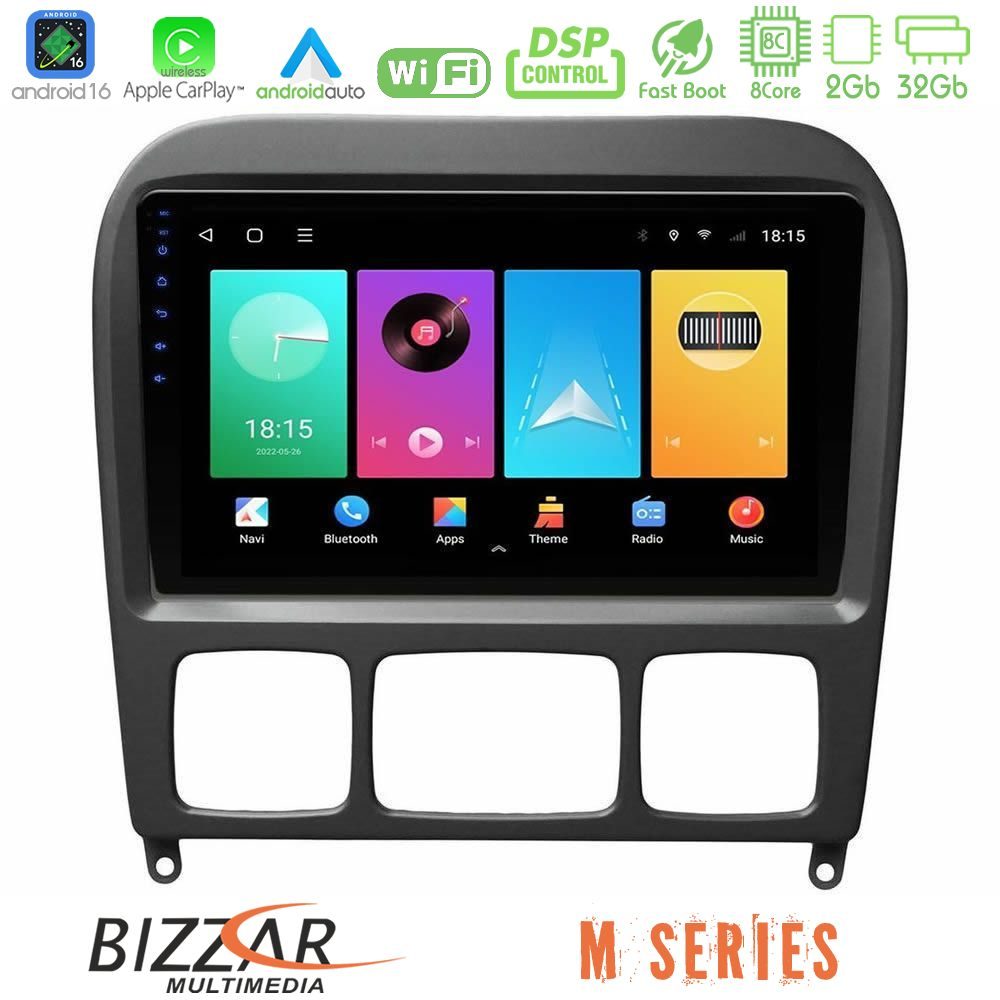 bizzar_m_mb0765b Bizzar M Series 8Core Android16 2+32GB Mercedes S Class 1999-2004 (W220) Navigation Multimedia Tablet 9" - Image 1