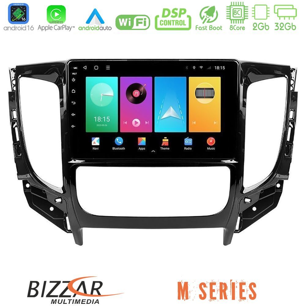 bizzar_m_mt0719 Bizzar M Series 8Core Android16 2+32GB Mitsubishi L200 2016-> amp; Fiat Fullback (Auto A/C) Navigation Multimedia Tablet 9" - Image 1