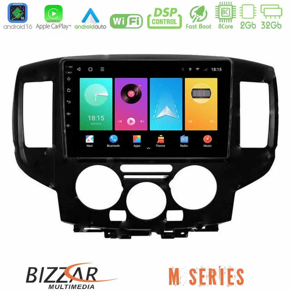 bizzar_m_ns0391bl Bizzar M Series 8Core Android16 2+32GB Nissan NV200 Navigation Multimedia Tablet 9" (Μαύρο) - Image 1