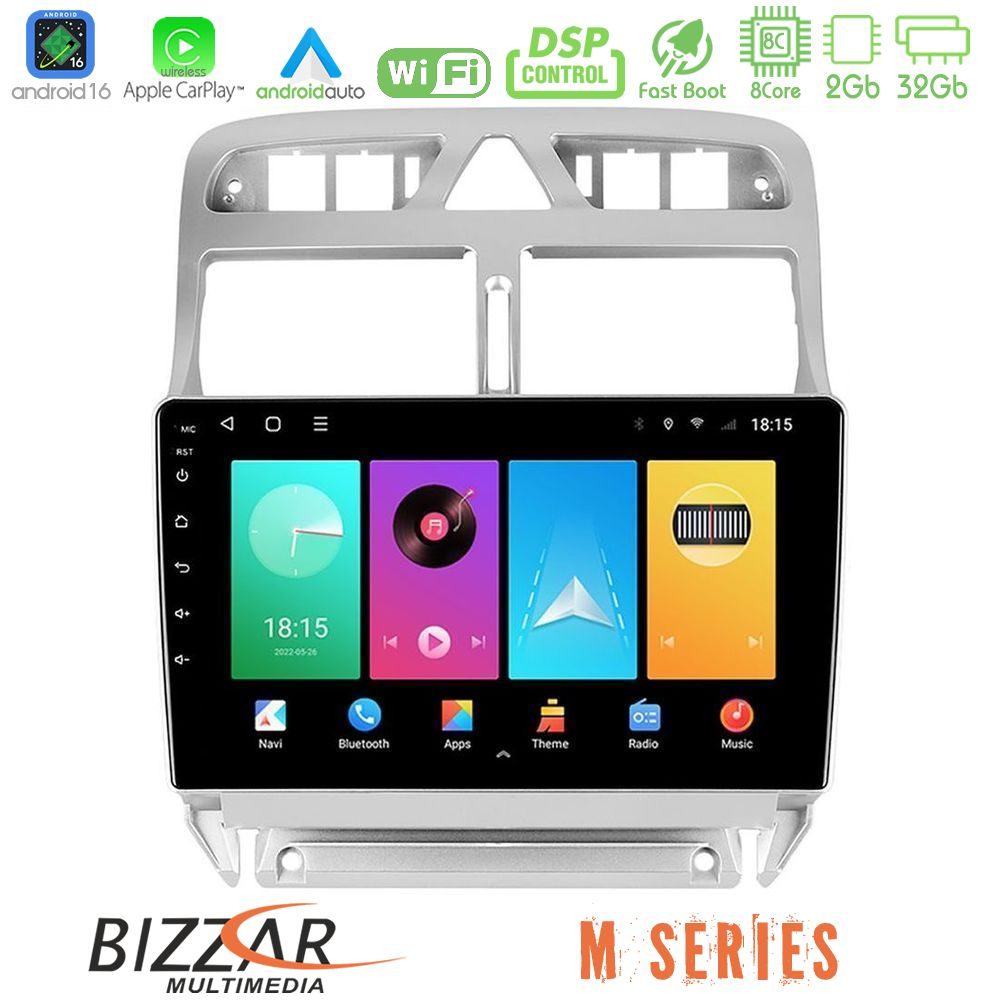 bizzar_m_pg0655 Bizzar M Series 8Core Android16 2+32GB Peugeot 307 2002-2008 Navigation Multimedia Tablet 9" - Image 1