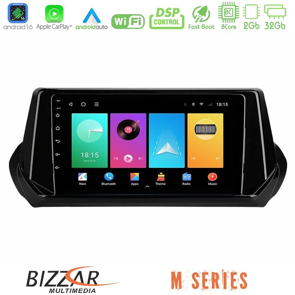 bizzar_m_pg1071 Bizzar M Series 8Core Android16 2+32GB Peugeot 208 2019-2023 Navigation Multimedia Tablet 9" - Image 1