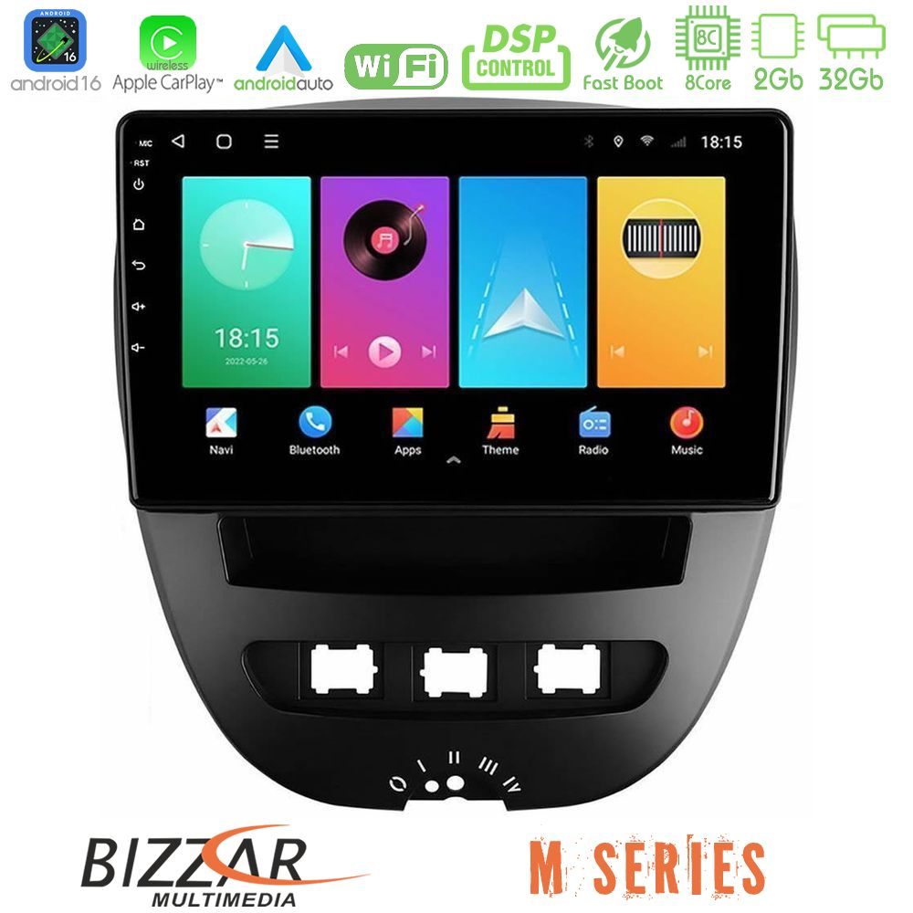 bizzar_m_ty0866 Bizzar M Series 8Core Android16 2+32GB Toyota Aygo/Citroen C1/Peugeot 107 Navigation Multimedia Tablet 10" - Image 1