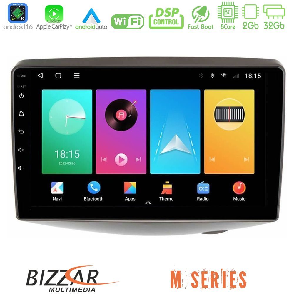 bizzar_m_ty1047 Bizzar M Series 8Core Android16 2+32GB Toyota Yaris 1999 - 2006 Navigation Multimedia Tablet 9" - Image 1
