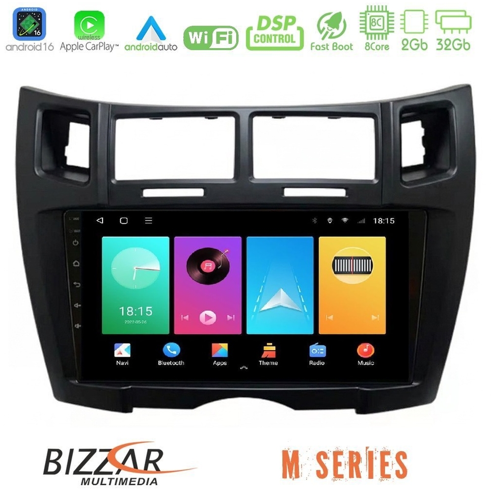 bizzar_m_ty2191bl Bizzar M Series 8Core Android16 2+32GB Toyota Yaris Navigation Multimedia Tablet 9" (Μαύρο Χρώμα) - Image 1