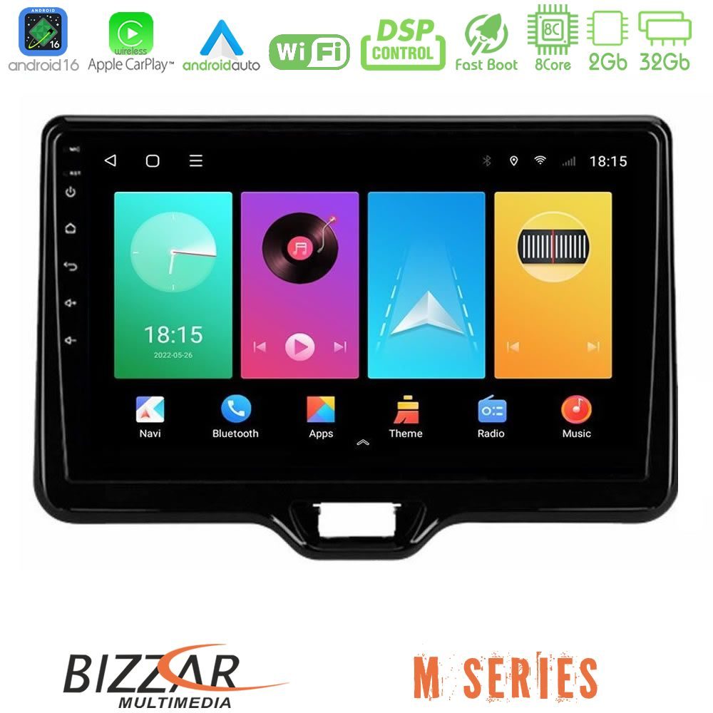 bizzar_m_ty2338 Bizzar M Series 8Core Android16 2+32GB Toyota Yaris Cross RHD 2020-> (Low Version) Navigation Multimedia Tablet 9" - Image 1