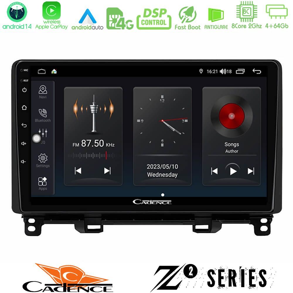 cadence_z2_hd2878 Cadence Z2 Series 8Core Android14 4+64GB Honda Jazz RHD 2021-2025 Navigation Multimedia Tablet 10" Με Carplay & Android Auto - Image 1
