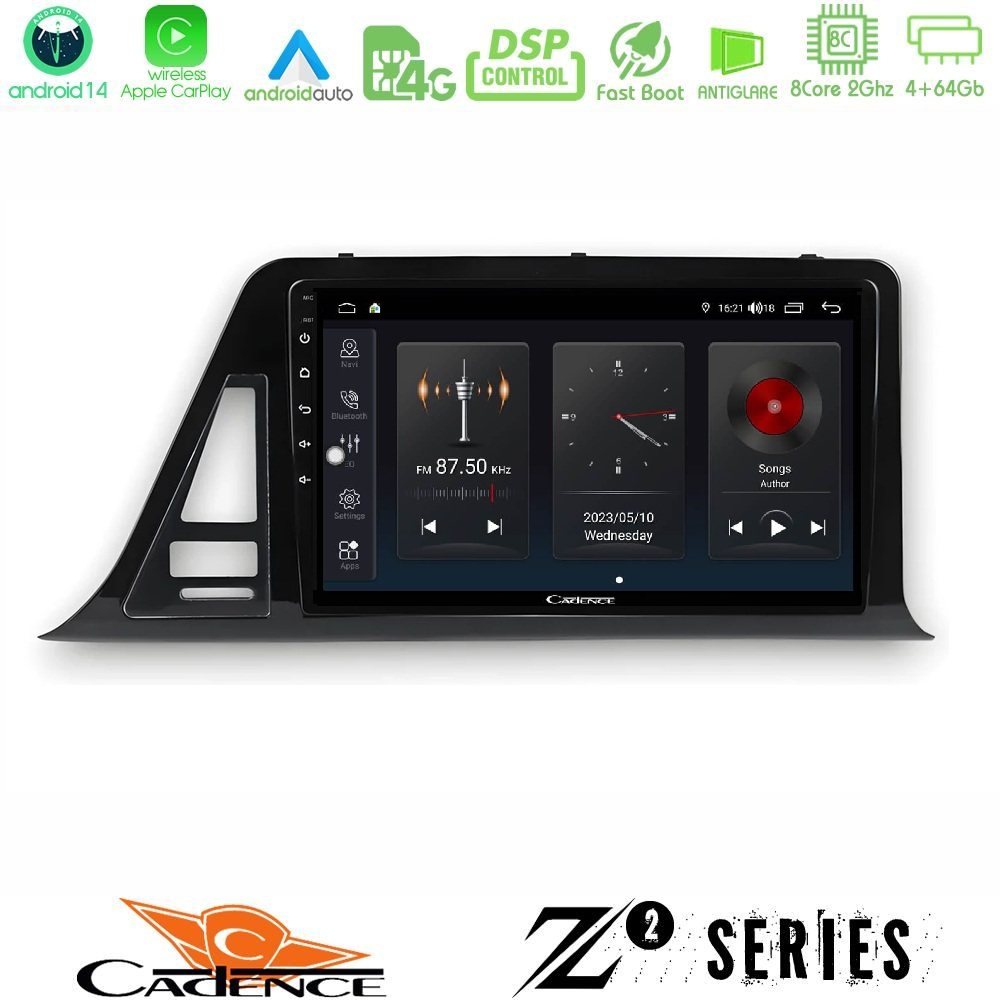 cadence_z2_ty0696 Cadence Z2 Series 8Core Android14 4+64GB Toyota CH-R RHD Navigation Multimedia Tablet 9" Με Carplay & Android Auto - Image 1