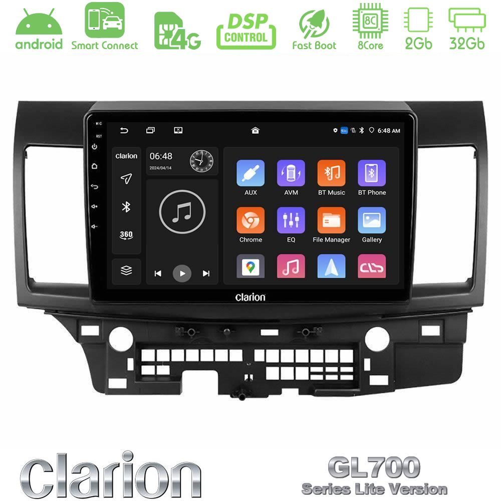 clarion_g72l_mt232 Clarion GL700 Lite Series 8Core Android ClarionOS 2+32GB Mitsubishi Lancer 2008 – 2015 Navigation Multimedia Tablet 10" Με Carplay & Android Auto - Image 1