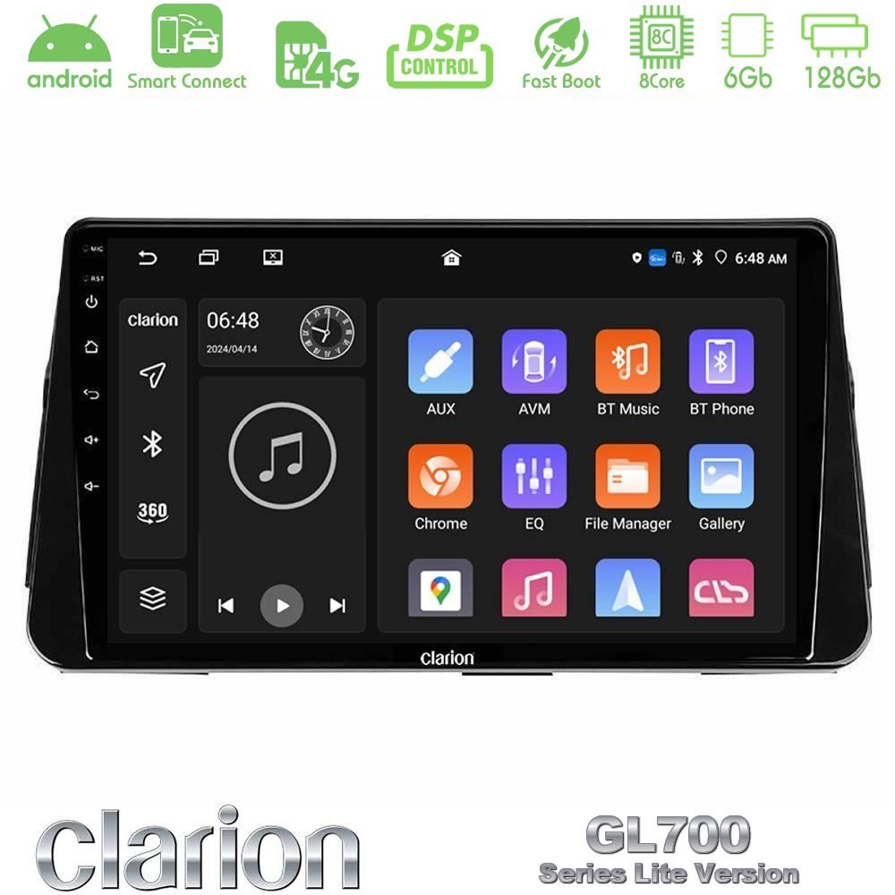 clarion_g76l_ns0261 Clarion GL700 Lite Series 8Core Android ClarionOS 6+128GB Nissan Micra K14 Navigation Multimedia Tablet 9" Με Carplay & Android Auto - Image 1