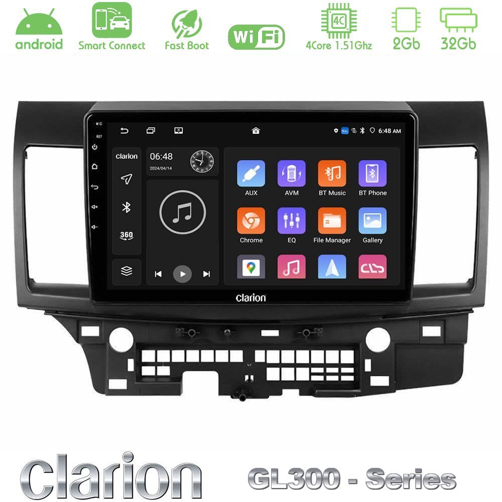 clarion_gl3_mt232 Clarion GL300 Series 4Core Android ClarionOS 2+32GB Mitsubishi Lancer 2008 – 2015 Navigation Multimedia Tablet 10" Με Carplay & Android Auto - Image 1