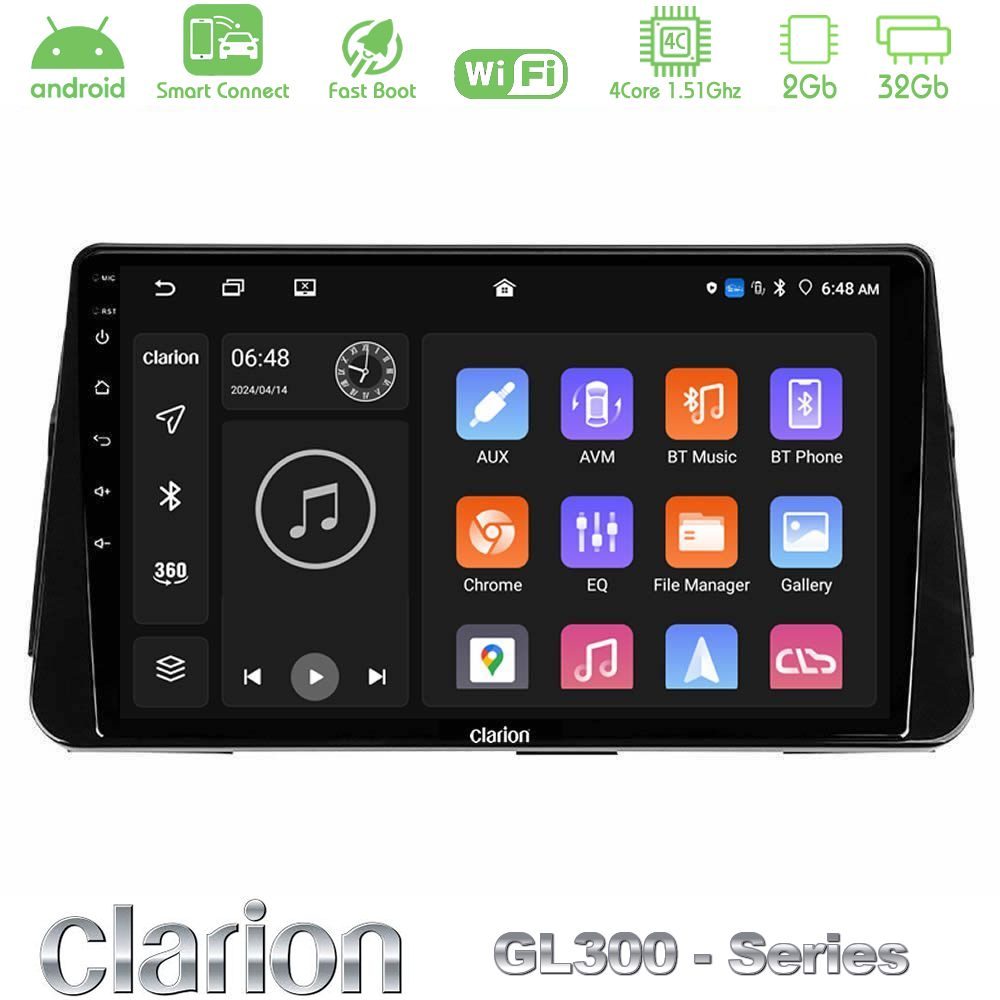 clarion_gl3_ns0261 Clarion GL300 Series 4Core Android ClarionOS 2+32GB Nissan Micra K14 Navigation Multimedia Tablet 9" Με Carplay & Android Auto - Image 1