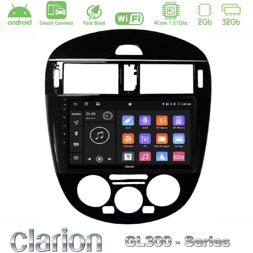 clarion_gl3_ns2611 Clarion GL300 Series 4Core Android ClarionOS 2+32GB Nissan Pulsar 2015-2018 (Manual A/C) Navigation Multimedia Tablet 9" Με Carplay & Android Auto - Image 1
