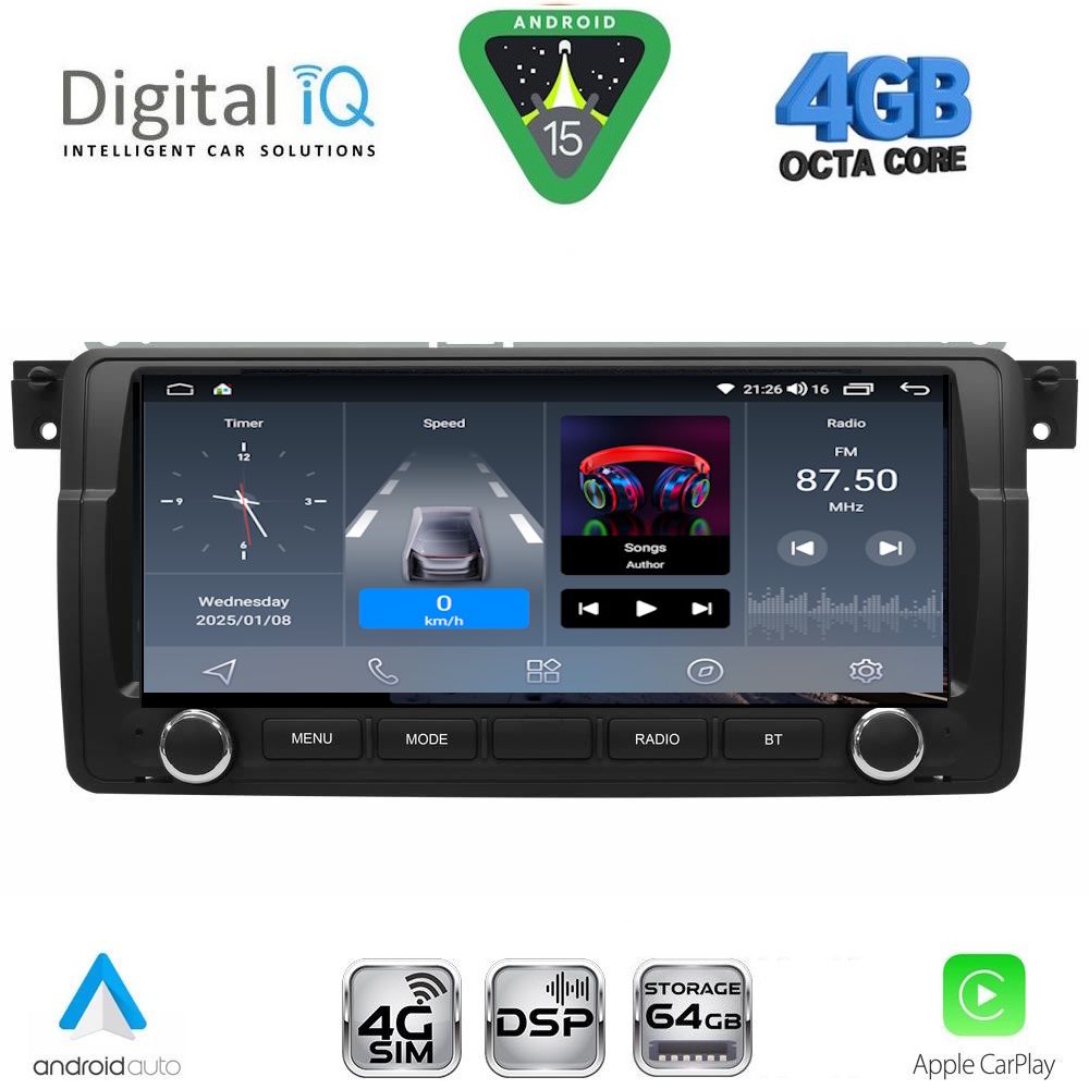 BLG453-15 DIGITAL IQ BLG 453_CPA (8.8" DECK) MULTIMEDIA SYSTEM for BMW S.3 (E46) mod. 1998-2005 - Image 1
