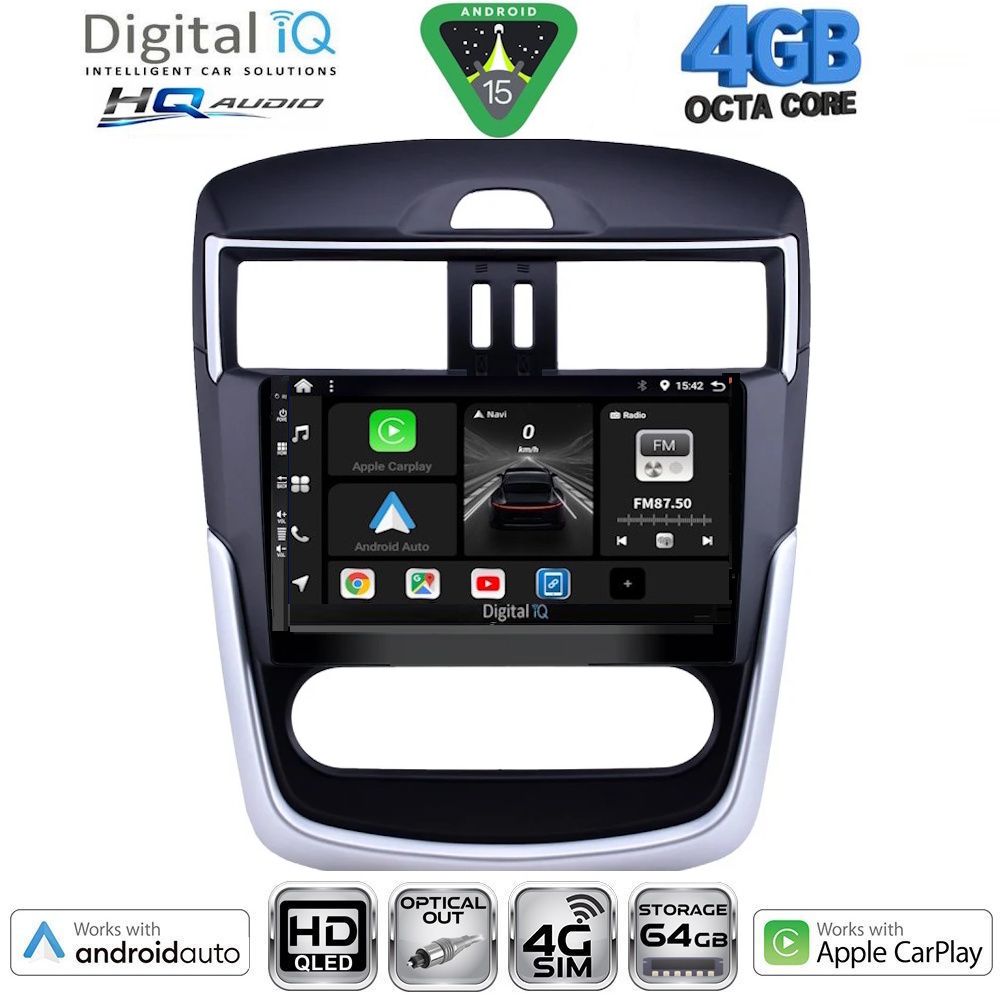 BXK19465CL-15 DIGITAL IQ BXK 19465B CL_CPAA (9inc) MULTIMEDIA TABLET for NISSAN TIIDA mod. 2013-2023 with CLIMA - Image 1
