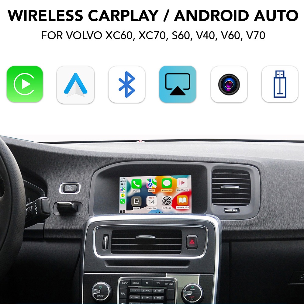 VOLVO_Carplay_interface LENOVO LTP VLV 2540F CPAA (WIRELESS CARPLAY / ANDROID AUTO BOX for with 2 CAMERA IN VOLVO V – S – XC mod. 2015-2019) - Image 1