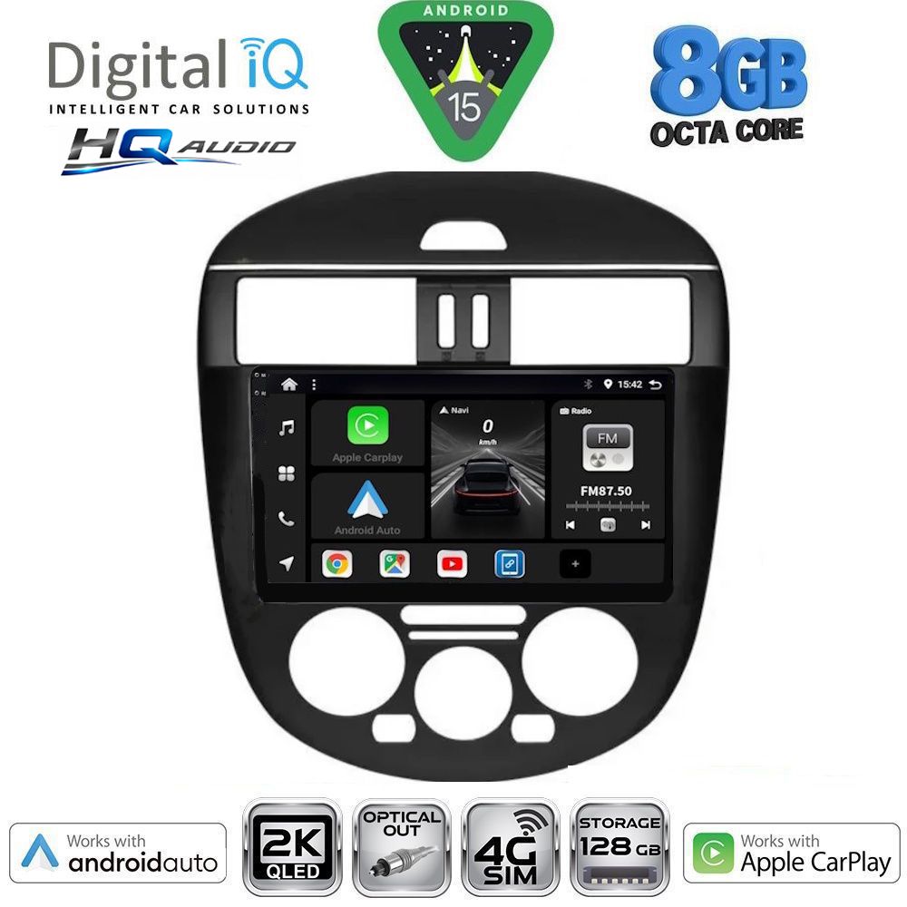 BXK20465AC_15_ DIGITAL IQ BXK 20465B AC_CPAA (9inc) MULTIMEDIA TABLET for NISSAN TIIDA mod. 2013-2023 with A/C - Image 1