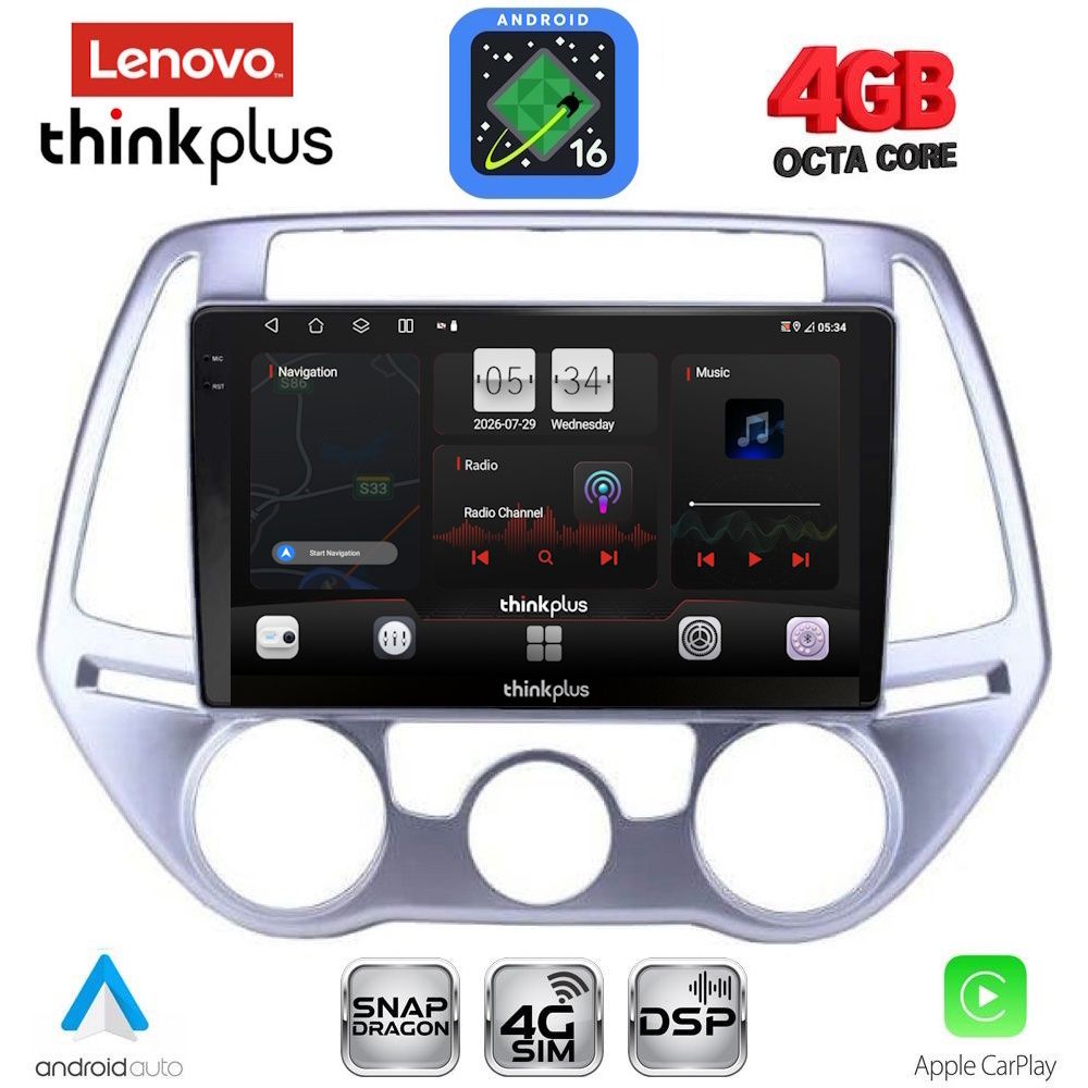 LTG7227AC_16 LENOVO LTG 7227_CPA A/C (9inc) MULTIMEDIA TABLET for HYUNDAI i20 mod. 2008-2012 - Image 1