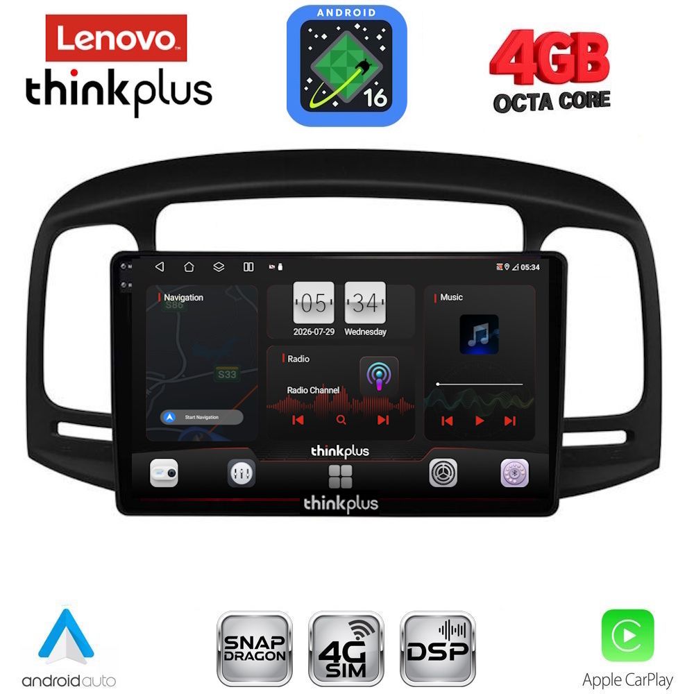 LTG7249BL-16 LENOVO LTG 7249BL_CPA (9inc) MULTIMEDIA TABLET for HYUNDAI ACCENT mod. 2005-2012 (BLACK) - Image 1