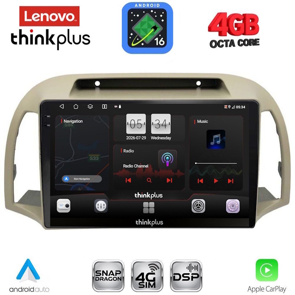 LTG7457BG_16 LENOVO LTG 7457BG_CPA (9inc) MULTIMEDIA TABLET for NISSAN MICRA K12 mod. 2002-2010 (BEIGE) - Image 1