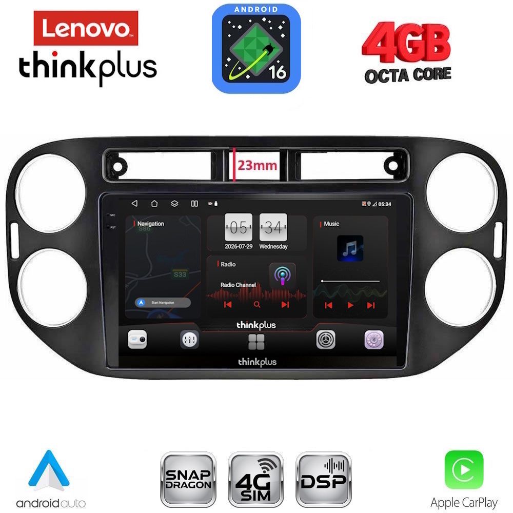 LTG7760BL_16 LENOVO LTG 7760BL_CPA (9inc) MULTIMEDIA TABLET for VW TIGUAN mod. 2011-2016 (BLACK) - Image 1