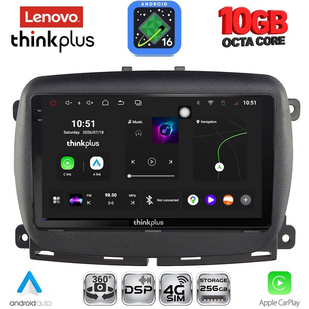 LENOVO LTM 11131_CPA (9inc) MULTIMEDIA TABLET for FIAT 500 mod. 2016-2025