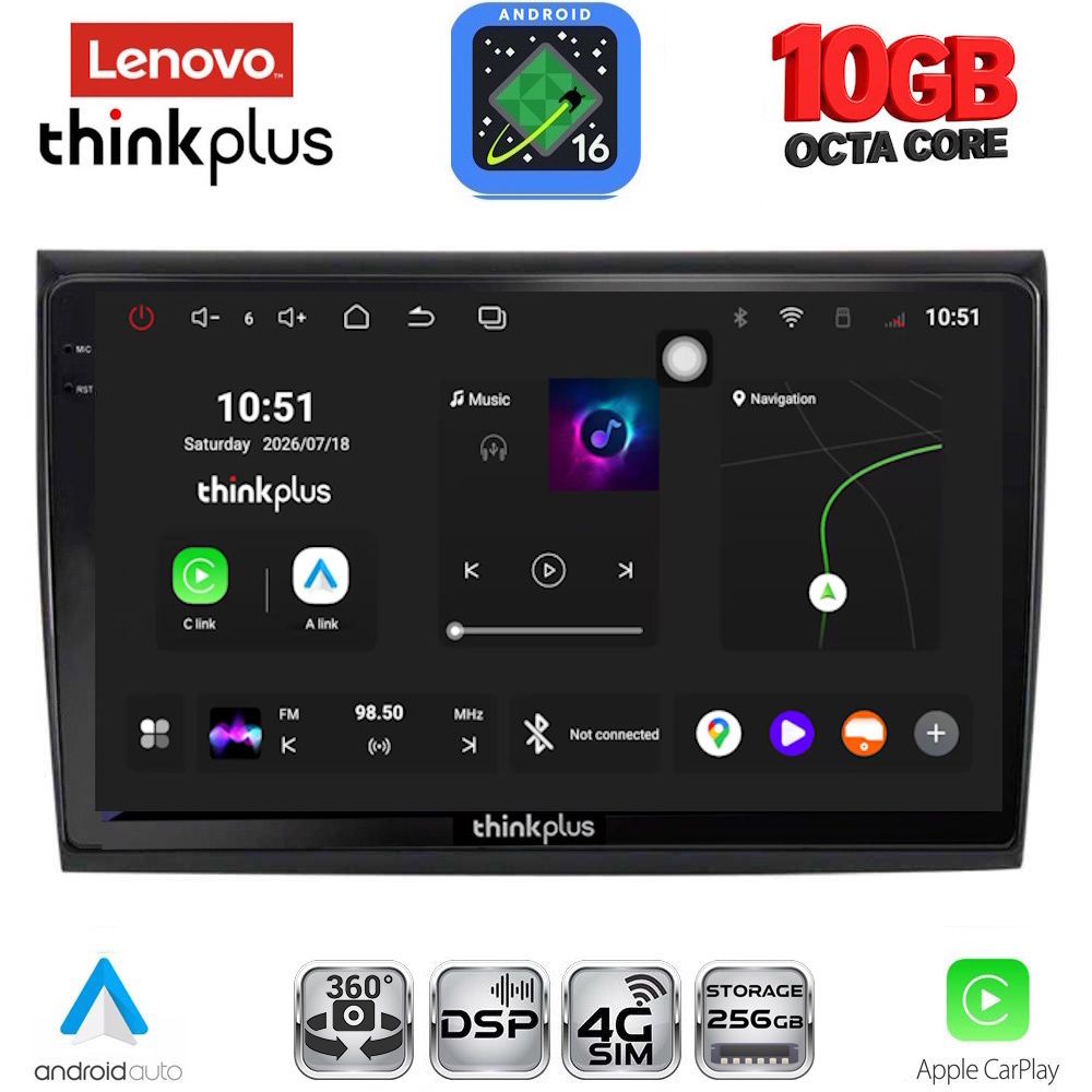 LTM11136_16 LENOVO LTM 11136_CPA (9inc) MULTIMEDIA TABLET for FIAT BRAVO mod. 2007-2019 - Image 1