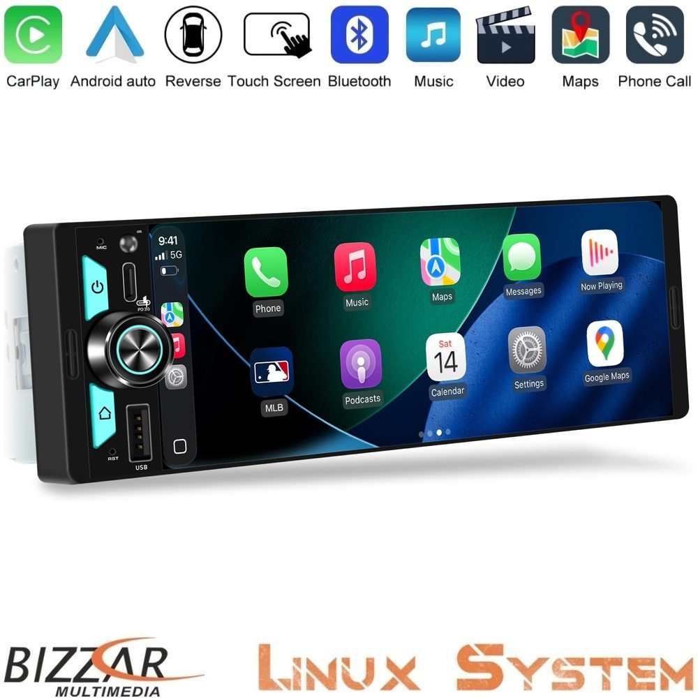 bizzar_ca65w Bizzar 1Din CA65W Multimedia Station 6,9″ Με Wireless Carplay & Android Auto - Image 1