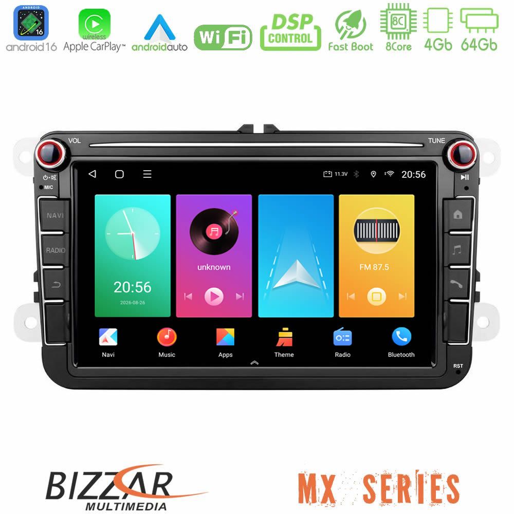 bizzar_mx_vw08 Bizzar MX Series VW Group 8core Android16 4+64GB Navigation Multimedia Deckless 8" με Carplay/AndroidAuto (OEM Style) - Image 1