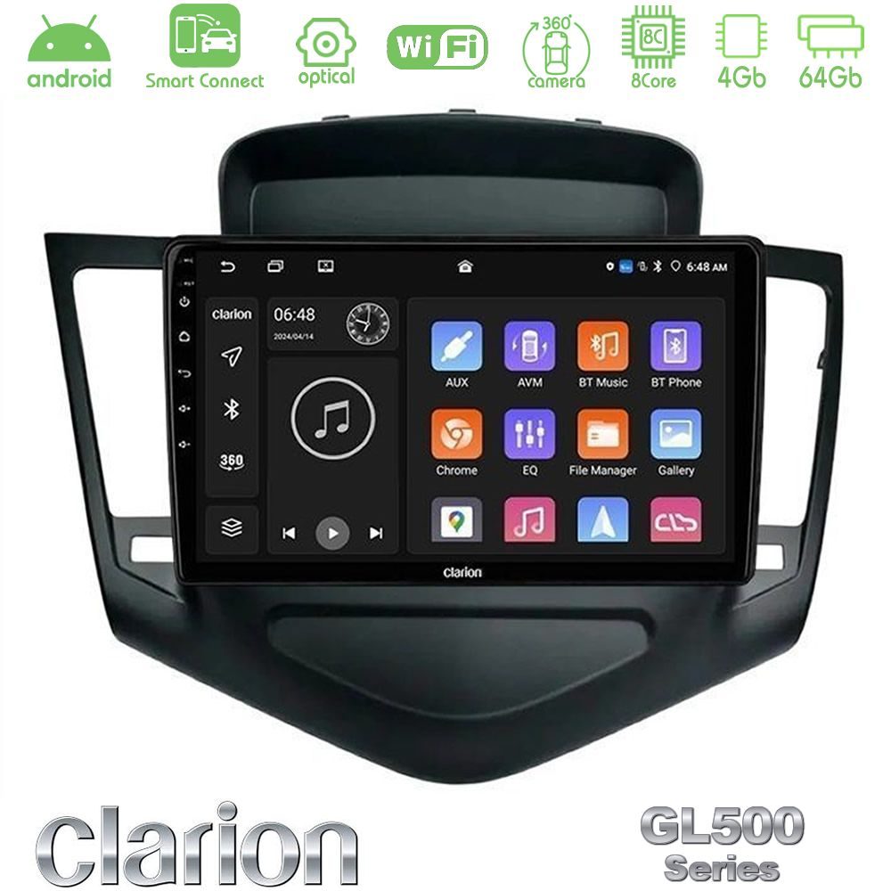 clarion_gl5_cv0045 Clarion GL500 Series 8Core Android ClarionOS 4+64GB Chevrolet Cruze 2009-2012 Navigation Multimedia Tablet 9" (Μαύρο) - Image 1
