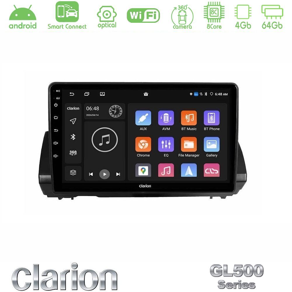 clarion_gl5_dc1110 Clarion GL500 Series 8Core Android ClarionOS 4+64GB Dacia Sandero/Logan/Jogger 2022-> Navigation Multimedia Tablet 9" - Image 1