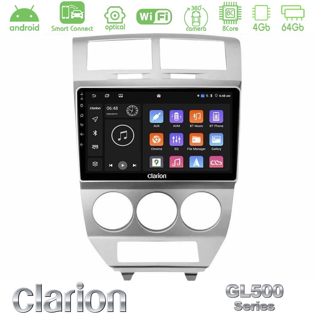 clarion_gl5_dg0707 Clarion GL500 Series 8Core Android ClarionOS 4+64GB Dodge Caliber 2006-2011 Navigation Multimedia Tablet 10" - Image 1