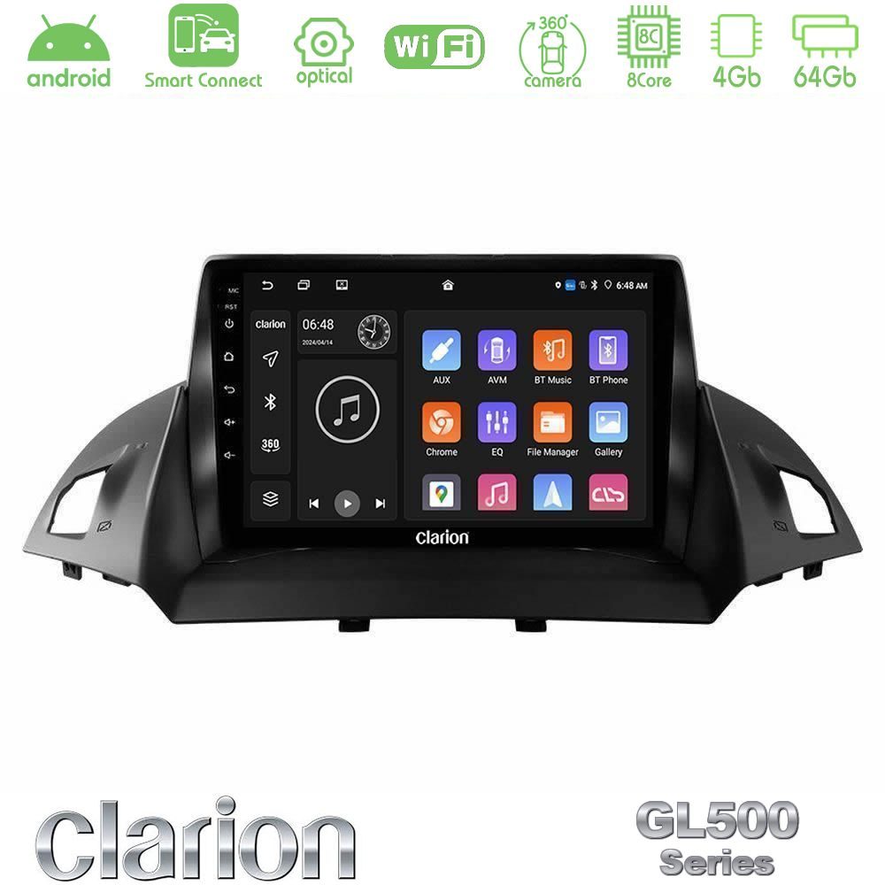 clarion_gl5_fd0047 Clarion GL500 Series 8Core Android ClarionOS 4+64GB Ford C-Max/Kuga Navigation Multimedia Tablet 9" - Image 1